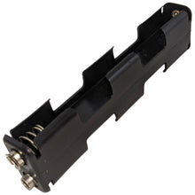 Load image into Gallery viewer, 4 &quot;AA&quot; Battery Holder with Snap Connector, Plastic Case (4.40&quot; x 0.66&quot; x 1.00&quot;)
