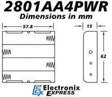 Load image into Gallery viewer, AA 4 Battery Holder with Wire Leads, Holds Four AA Batteries
