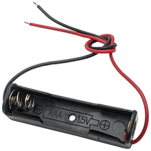 Load image into Gallery viewer, 100 Pack Single AAA Battery Holder with Wire Leads - Plastic, Color: Black, Size: 1.97"×0.53"×0.49"
