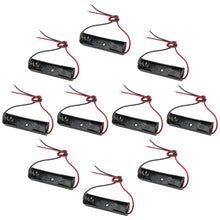 Load image into Gallery viewer, 10 Pack Single AAA Battery Holder with Wire Leads - Plastic, Color: Black, Size: 1.97&quot;×0.53&quot;×0.49&quot;
