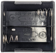 Load image into Gallery viewer, 2 &#39;D&#39; Battery Holder with Solder Lugs, Plastic (2.8&quot; x 2.8&quot; x 1&quot;)
