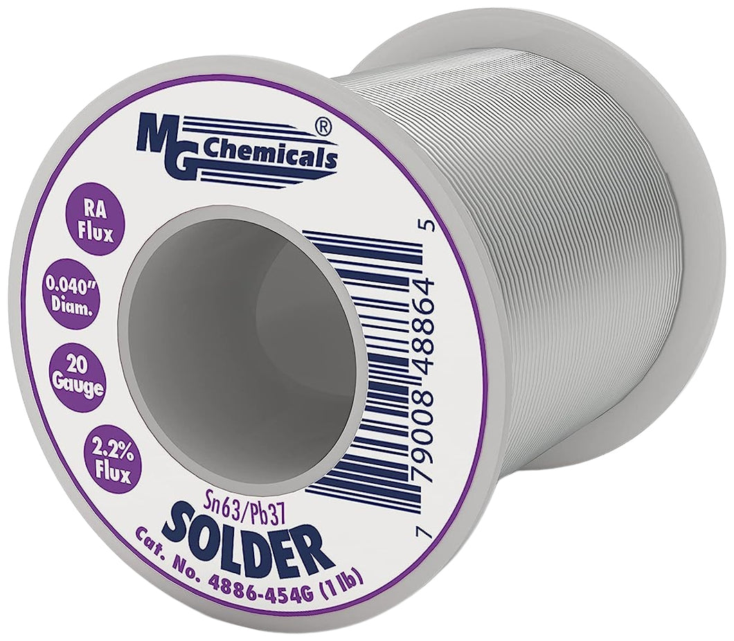 MG Chemicals 63/37 Rosin Core Leaded Solder, 0.04
