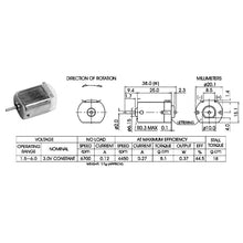 Load image into Gallery viewer, 6V DC Motor with Wire Leads, 9,000 RPM, ⌀2mm Shaft (0.98&quot; x 0.79&quot; x 0.59&quot; Body)

