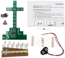 Load image into Gallery viewer, Colorful Flashing LED Cross Soldering Practice Kit (Beginner Skill Level)
