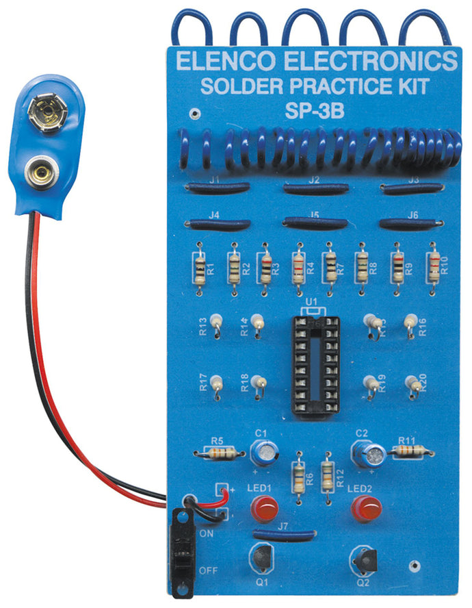 Elenco Practical Soldering Project Kit - Teaches Soldering, Boards, Components, Color Codes (SP-3B)
