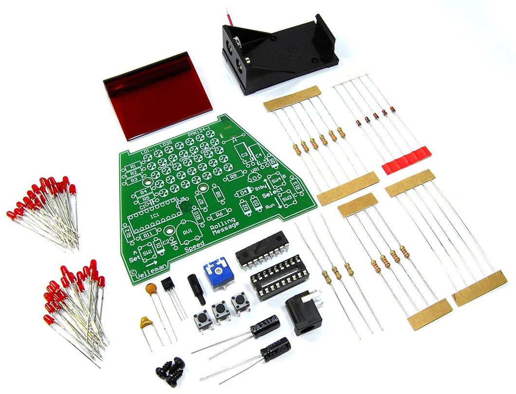 Whadda Rolling Message Display - Soldering Practice and Electrical Engineering D.I.Y. Kit (WSMB124)