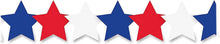 Load image into Gallery viewer, 12 Strips (36 Feet Total) of Red, White, &amp; Blue Patriotic Stars - Classroom Border Decoration
