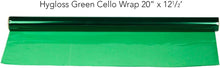 Load image into Gallery viewer, Hygloss Green Cellophane Wrap, 12½ Foot Roll, 20" Width (71503)
