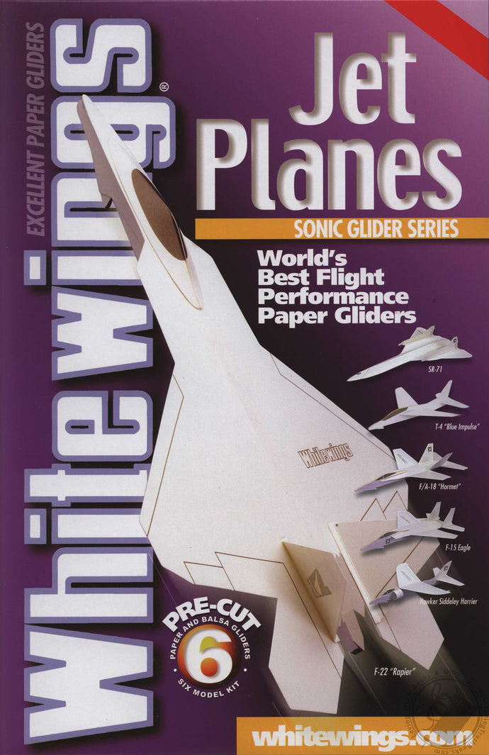 Whitewings Jet Planes, Build 6 Aircraft Model Kits (Paper and Balsa), Sonic Glider Series - Explore the Science of Flight
