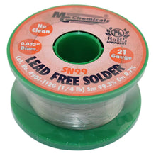 Load image into Gallery viewer, MG Chemicals Sn99 No Clean Lead-Free Solder, 0.032" Diameter (20 AWG), 1/4 lbs Spool (4901-112G)
