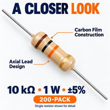 Load image into Gallery viewer, Carbon Film Resistors 5% 1W 10K Ohms - 200 Packs
