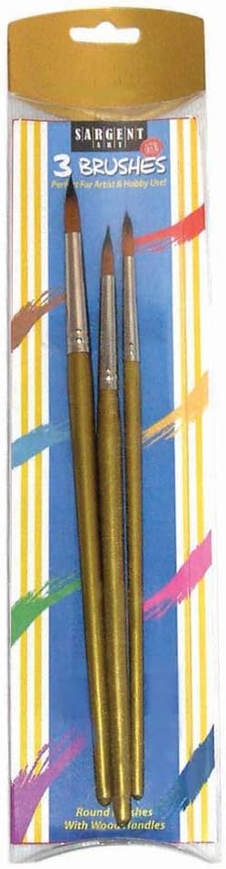 Sizes 2, 5, and 8 Round Brushes with Wooden Handles (56-3003)