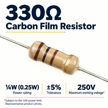Load image into Gallery viewer, Carbon Film Resistors 5% 1/4 W 330 Ohms
