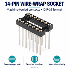 Load image into Gallery viewer, Machine Tooled Wire Wrap IC Socket 14-Pins
