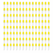 Load image into Gallery viewer, 10mm Jumbo Round Yellow Diffused LED, 2-Pin Through-Hole, 1.8–2.2V 20mA - 100 Pack
