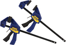 Load image into Gallery viewer, IRWIN 2 Pack QUICK-GRIP Bar Clamps for Small Craft Projects, One-Handed, Micro, 4-1/4&quot; (1964747)
