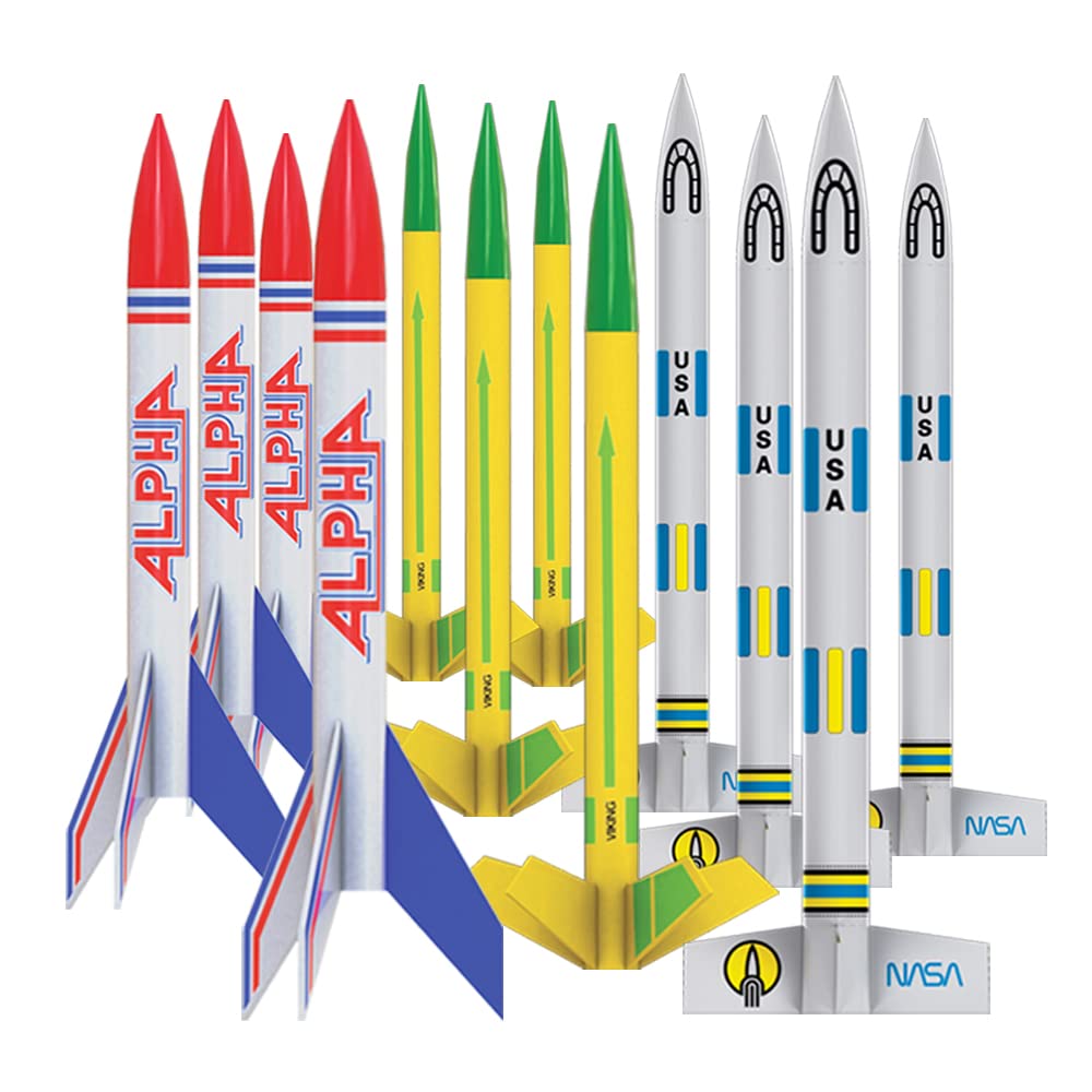 Estes 1753 AVG Rocket Bulk Pack, Includes 12 Model Rocket Kits (8 Inte ...