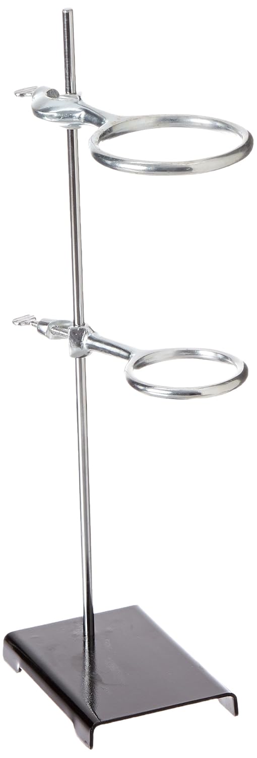 Chemical Resistant Steel Lab Stand, Support Stand with Cast Iron Rings, 3