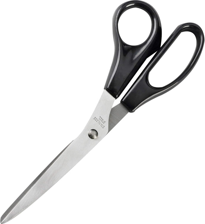 Business Source 8-Inch Stainless Steel Bent-Right Scissors (65647)