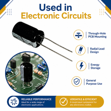 Load image into Gallery viewer, Electrolytic Radial Lead Capacitor 35V 330µF - Pack of 100
