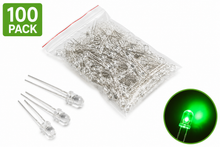 Load image into Gallery viewer, Flashing LED/Blinking LED - Ultra Green - 5mm - 100PK
