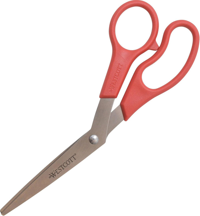 Westcott 8-inch All-Purpose Bent Scissor, Red Handle (10703)