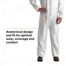 Load image into Gallery viewer, 3M Disposable Protective Coverall, White, Hooded with Elastic Cuff, Two-way Zipper, Antistatic, Painting and Coating, Food Safety, Size Medium (4510-M)
