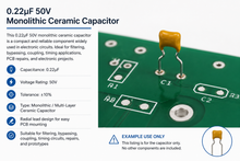 Load image into Gallery viewer, Multi-layer Ceramic Capacitor/Monolithic Capacitor 10% 50V .22 mF
