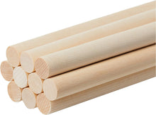 Load image into Gallery viewer, 10 Pack 1/2&quot; Diameter x 12&quot; Length Birch Wood Dowels - Round Wooden Rods
