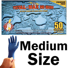 Load image into Gallery viewer, Total Max Hi-Risk 50 Count SIZE MEDIUM Powder-Free Latex Gloves, 15 Mil
