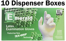 Load image into Gallery viewer, Emerald 1,000 Count SIZE X-LARGE Powder-Free Latex Exam Gloves, 5 Mil

