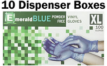 Load image into Gallery viewer, Emerald Shannon 1,000 Count SIZE X-LARGE Powder-Free Vinyl Gloves, 4 Mil, Blue
