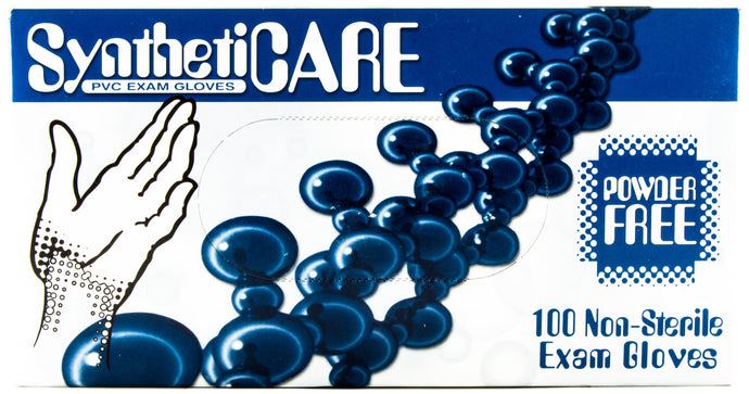 Syntheticare Powder-Free Vinyl Exam Gloves – 4 Mil - Box of 100 (Small)