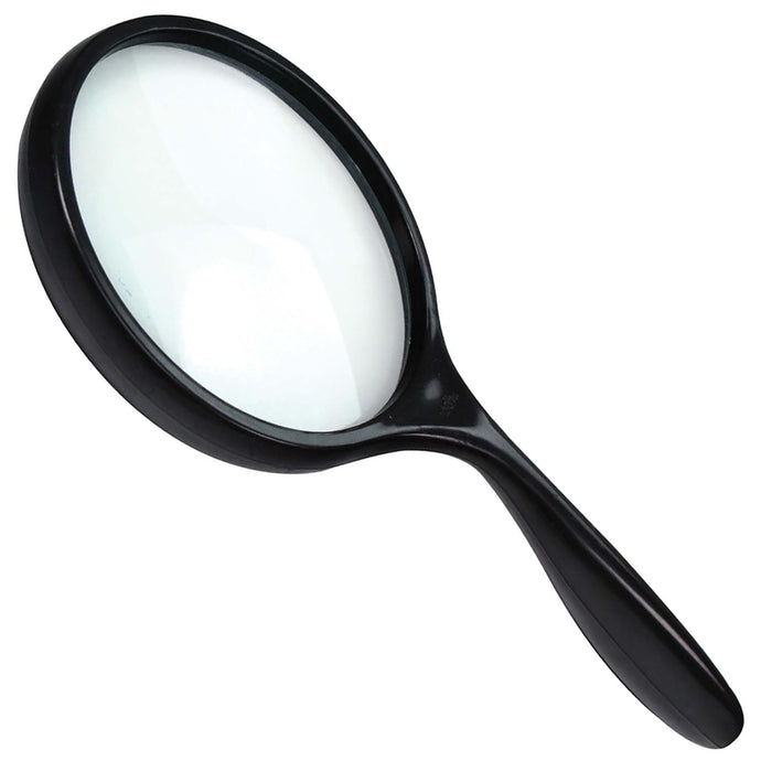 SE Ergonomic Handheld Magnifier, 4-inch Diameter Glass Lens, 2x Magnification (MH2117-4)