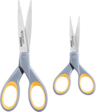 Load image into Gallery viewer, Westcott 7” and 5” Pointed Titanium-Bonded Crafting Scissors with Soft Handles, Gray/Yellow (‎13824)
