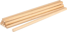 Load image into Gallery viewer, 10 Pack 1/2&quot; Diameter x 12&quot; Length Birch Wood Dowels - Round Wooden Rods
