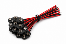 Load image into Gallery viewer, 9v Battery Snap T-Type with Wire Leads - 10 Pack
