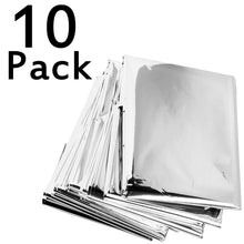 Load image into Gallery viewer, 10 Pack Emergency Mylar Thermal Blankets, Individually Sealed, 54&quot; x 84&quot;
