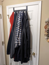 Load image into Gallery viewer, 6 Hook Over-the-Door Hanger, Matte Black Color, Sleek Design, 16-Inch Length with 2-Inch Hooks
