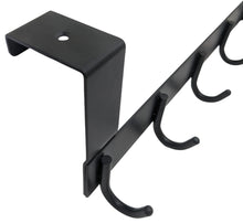 Load image into Gallery viewer, 6 Hook Over-the-Door Hanger, Matte Black Color, Sleek Design, 16-Inch Length with 2-Inch Hooks
