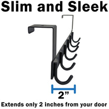 Load image into Gallery viewer, 6 Hook Over-the-Door Hanger, Matte Black Color, Sleek Design, 16-Inch Length with 2-Inch Hooks
