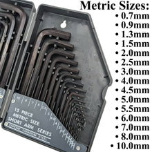 Load image into Gallery viewer, 30 Piece Hex Wrench Set, Popular Inches and Metric Sizes with Grey Storage Case
