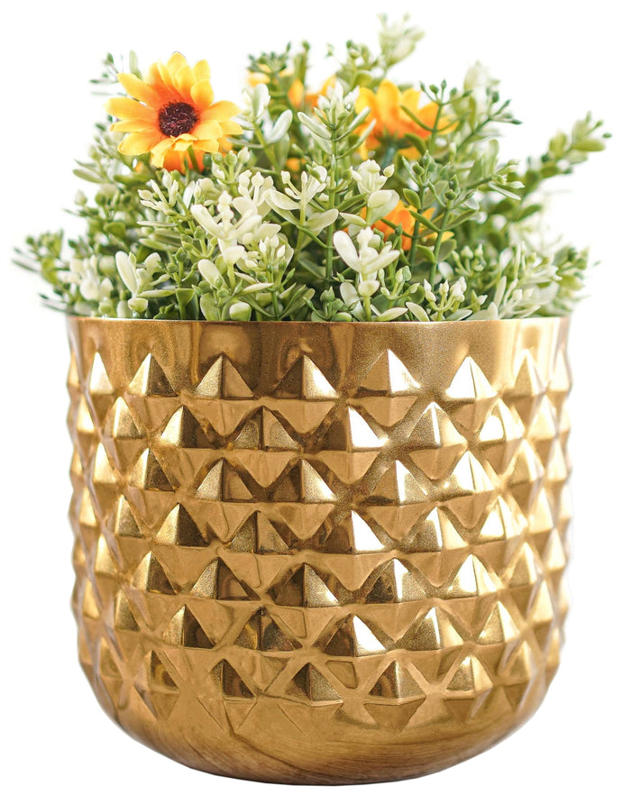 pineapple vase planter Hand-crafted Gold Pineapple Metal Planter Vase with 1/2 Gallon Capacit –  SciencePurchase