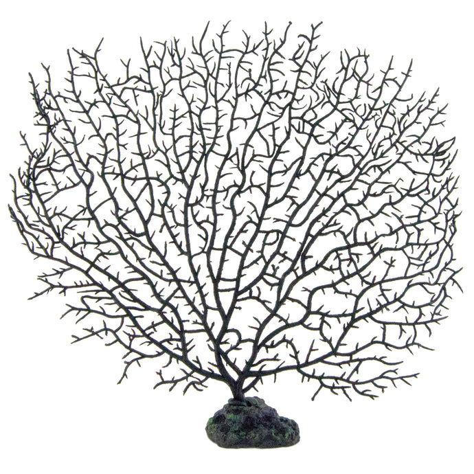 10½-inch Black Plastic Artificial Sea Fan Coral Fish Tank Aquarium Decoration