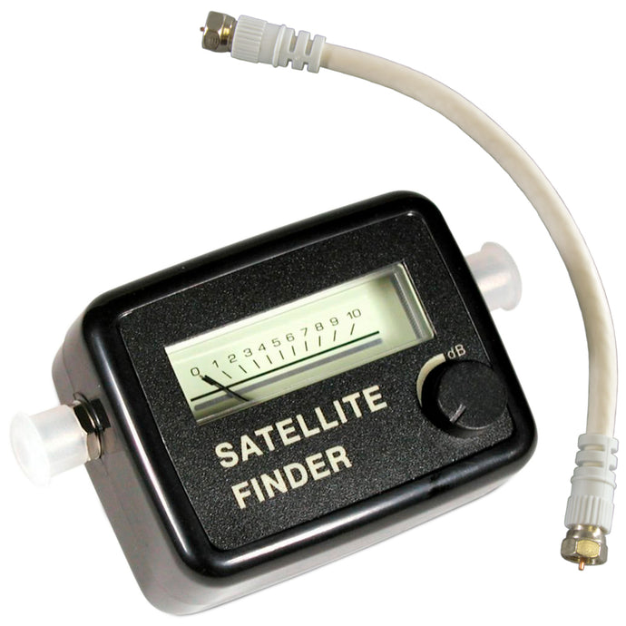 Analog Satellite Signal Finder Strength Meter with LNB to REC Connector and dB Level Control