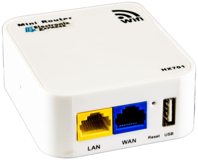 150Mbps Wireless N Mini Pocket Router, Repeater, Client, 2 LAN Ports, USB Port for Charging, Model HX701