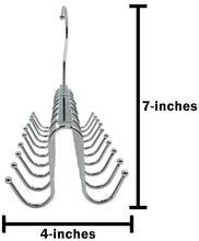 Load image into Gallery viewer, 2 Pack 20-Hook Chrome Closet Hangers for Belts, Ties, Bras, Scarves

