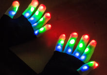 Load image into Gallery viewer, LED Colorful Flashing Finger Lighting Gloves for Costumes, Raves, Light Painting
