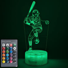 Load image into Gallery viewer, Baseball Windup LED Night Light with Remote Control - 16 Different Colors, Adjustable Brightness, USB or Battery Power, 5 Modes
