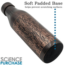 Load image into Gallery viewer, 33 Ounce Pure Copper Water Bottle with Engraved Tree Bark Design, Ayurvedic Benefits
